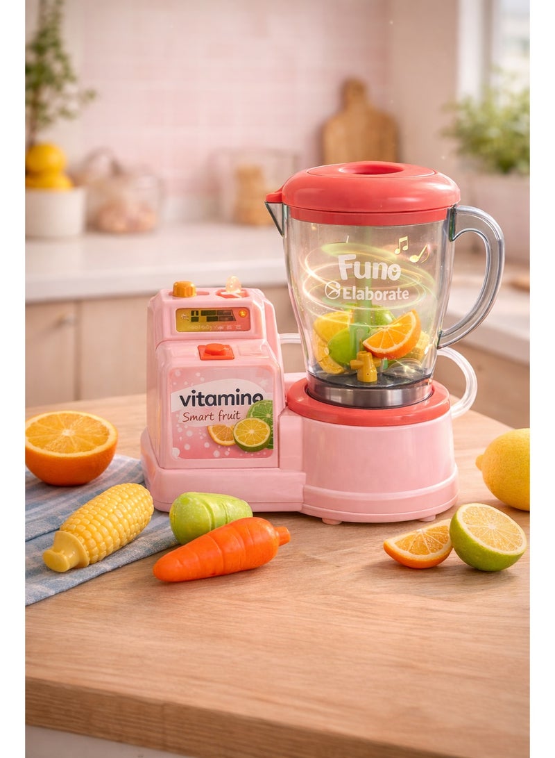 لعبة خلاط عصير للأطفال بتأثيرات ضوئية وصوتية – مطبخ لعب تعليمي – يعمل بالبطارية - Image 3